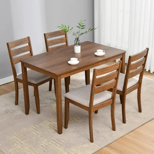 Vista 12 de DUHOME Mesa de comedor de madera negra de 47.2 pulgadas, mesa rectangular de madera maciza, mesa de comedor de cocina que ahorra espacio