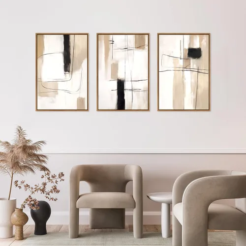 Vista 9 de FWIEXA Juego de Arte de Lienzo Bohemio Enmarcado para Pared, Cuadros Botánicos Verde Salvia Decoración de Pared, Impresiones de Arte de Plantas