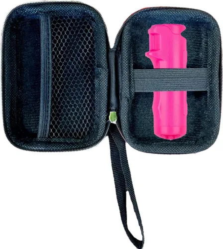 Vista 6 de AGOZ Estuche pequeño de carcasa dura para kit de seguridad, mini funda para gas pimienta, Taser, linterna, bolsa de transporte dura con correa