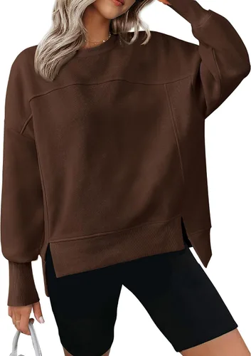 Vista 24 de BTFBM Sudaderas de cuello redondo para mujer Blanco