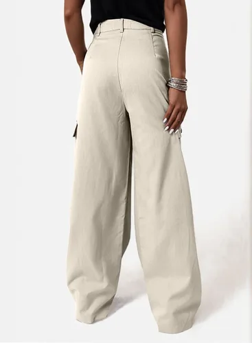 Vista 5 de Dokotoo Womens High Waisted Wide Leg Cargo Pants Baggy Casual Work Pants with 4 Pockets
