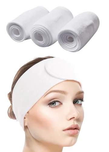 Vista 19 de SINLAND Diadema facial de spa ajustable para maquillaje, paquete de 3 3 multicolor
