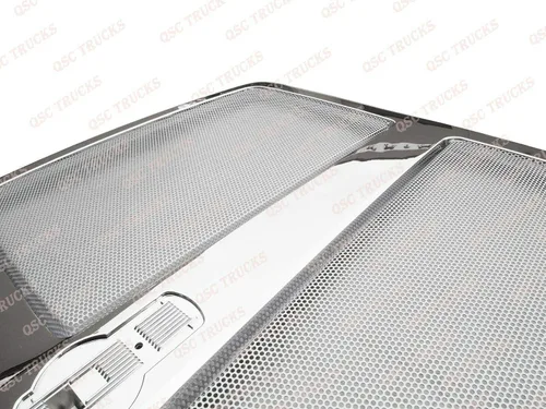 Vista 7 de QSC Truck Parts Parachoques de acero cromado esquina izquierda y derecha par w/rejilla compatible con Kenworth T680