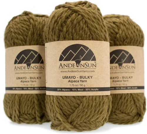 Vista 20 de 3 ovillos de lana de alpaca UMAYO para tejer al crochet y con agujas, 150 gramos, #2, #3 y #5 Beige