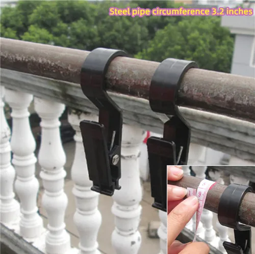 Vista 3 de 8 ganchos con clip de plástico negro superfuertes, ganchos para ropa, alfileres de ropa resistentes con clips para el hogar, viajes, tienda