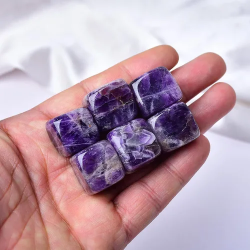 Vista 2 de Piedras de whisky de amatista, cubos de hielo de cristal para bebidas, rocas de whisky, cubos de vino de 0.7 a 0.8 pulgadas, regalos para mujeres