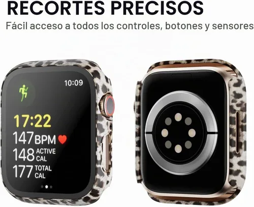 Vista 4 de Paquete de 14 fundas para Apple Watch Series 3 2 1 de 38 mm con protector de pantalla de vidrio templado, funda protectora totalmente rígida