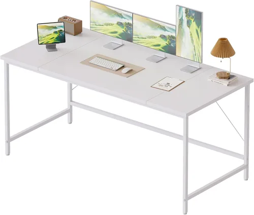 Vista 108 de Mericonia Escritorio para computadora, escritorio de juegos para espacios pequeños, mesa de estilo moderno y simple para oficina en casa, mesa