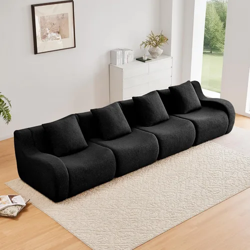 Vista 41 de Boneless Cloud - Sofá modular modular de 82.7 pulgadas, cómodo sofá biplaza de tela de peluche, sofás seccionales de asiento profundo para sala
