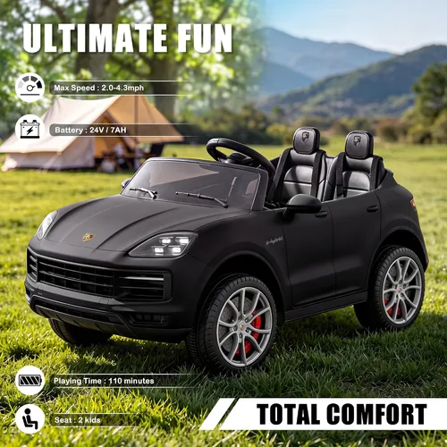 Vista 4 de Juguetes para niños pequeños de 24 V, auto con licencia Porsche Negro