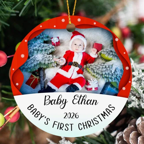 Vista 18 de Adorno de Navidad para bebé de avión, adorno personalizado para bebé niña niño Navidad 2026, regalo para papá recién nacido, mamá recién nacida