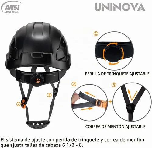 Vista 3 de Hard Hat, Cascos De Construccion, Vented Safety Helmet Negro