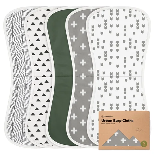 Vista 29 de Paños orgánicos para eructos para bebés niños y niñas, paquete de 5 paños de algodón súper absorbentes para bebés, trapos suaves y afelpados