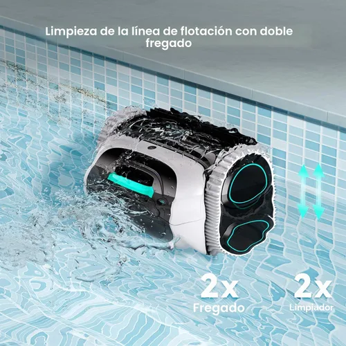 Vista 4 de WYBOT C1 - Robot aspirador inalámbrico para piscinas enterradas, gris con blanco