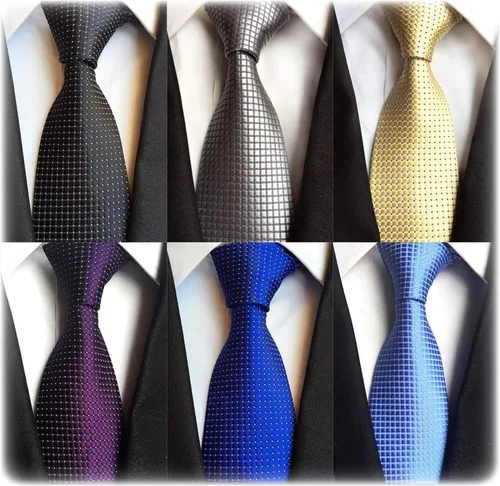 Vista 15 de WeiShang Lote de 6 corbatas clásicas de seda para hombre, corbatas tejidas jacquard
