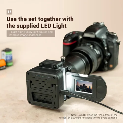 Vista 5 de Juego de adaptador de digitalización de película con luz LED reemplaza al Nikon ES-2 Convierte película negativa de 35mm y diapositivas a fotos