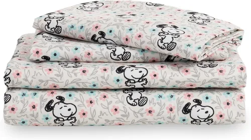 Vista 18 de Berkshire Peanuts® - Juego de sábanas tamaño individual, 3 piezas, diseño de personajes lindos Snoopy de microfibra suave, mini Snoopy y Woodstock