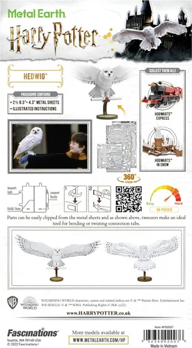 Vista 2 de Fascinations Metal Earth Premium Series Harry Potter Hedwig 3D Kit de modelo de metal con pinzas