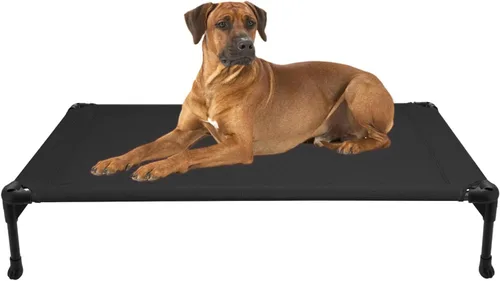 Vista 30 de Veehoo Cama elevada para perros medianos, para exteriores, cama elevada y refrescante para perros, cama para mascotas con malla transpirable, patas