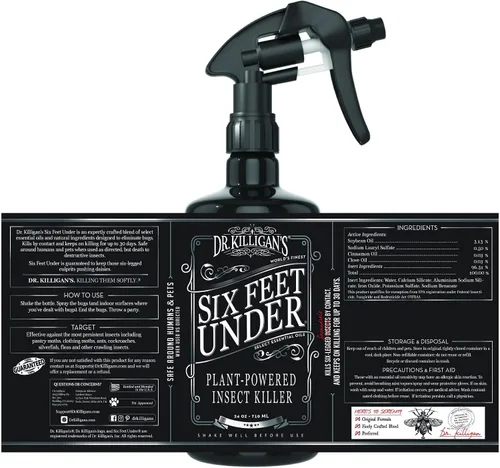 Vista 7 de Dr. Killigan's Six Feet Under Plant Powered Insect Killer Spray Control natural de plagas de interior Pulgas, polillas de despensa y ropa