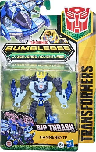 Vista 2 de Transformers Toys Bumblebee Cyberverse Adventures Dinobots Unite Warrior Class Hammerbyte Action Attackers Figure, a partir de 6 años, 5.4 pulgadas