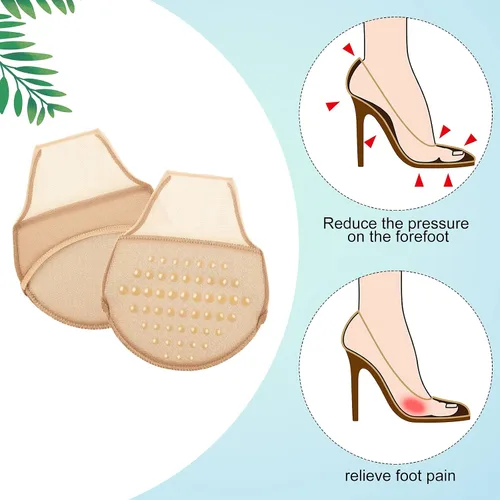 Vista 11 de 10 pares de calcetines para mujer con almohadillas acolchadas, almohadillas para el antepié, cojines medios calcetines, protectores antideslizantes