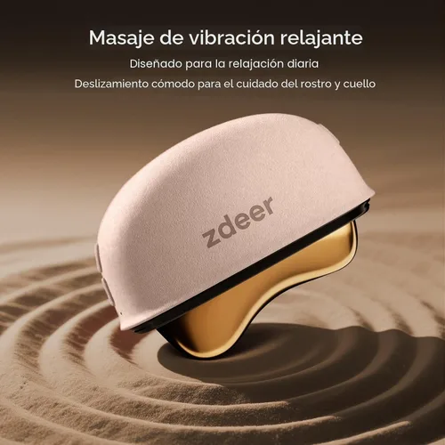 Vista 7 de ZDEER GS5 - Herramienta eléctrica calentada Gua Sha, masajeador facial de Rosa