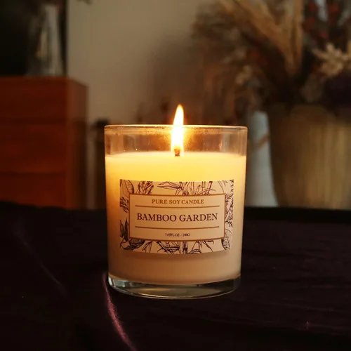 Vista 4 de Aronica Regalos de Anfitriona de Alta Gama para Mujer, Vela de Bambú y Jazmín, Velas de Soja para el Hogar Perfumado, Velas Naturales de Verano