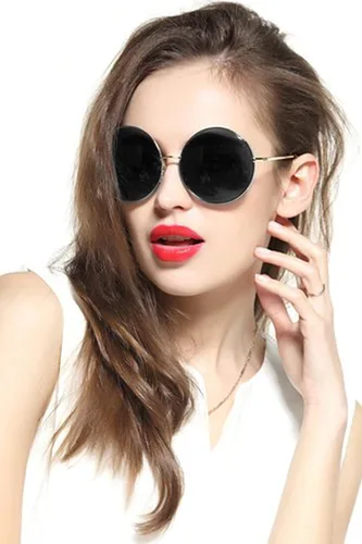 Vista 5 de GEELOOK Round Sunglasses for Women Men Classic Oversized Circle Mirrored Hippie Hipster Polarized Sunglasses Metal Frame