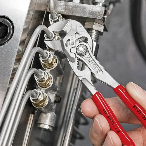 Vista 4 de KNIPEX Tools - Juego de 2 llaves de alicates mini (9K0080121US) y Klein Tools 65200 Juego de trinquete, 5 piezas con Phillips, ranurado y adaptador