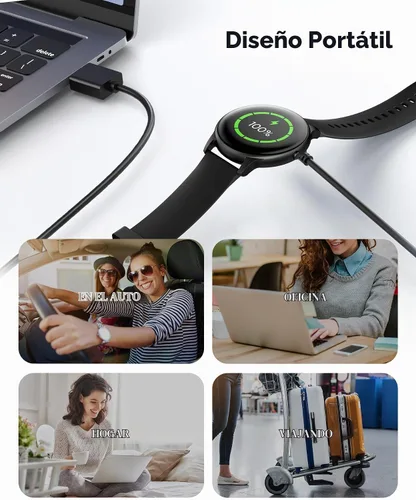 Vista 7 de Cargador magnético USB para reloj inteligente (paquete de 2), cable