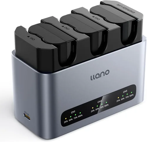 Vista 8 de llano Paquete de 3 baterías EN-EL15C y cargador rápido de 30 W para Nikon Z8, ZR, Z7II, Z5II, ZF, Z6III, D850, Z7, Z6II, Z6, D7500, D750, cuerpo