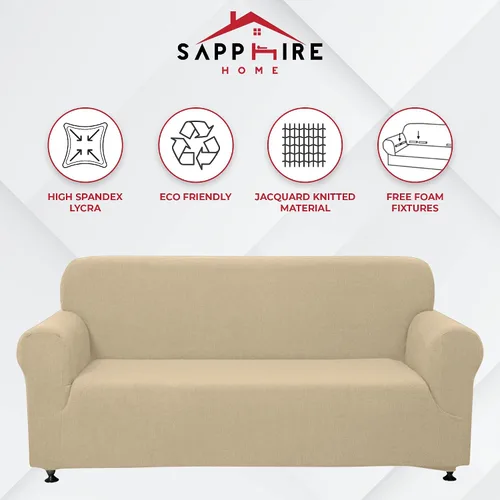 Vista 2 de Sapphire Home - Juego de 2 fundas para sofá, sofá de 2 plazas, ajuste elástico, sin arrugas, funda protectora para muebles para 3/2 cojines
