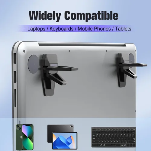 Vista 3 de Soporte de teclado de computadora de aleación de zinc para escritorio, elevador de teclado plegable con 2 ángulos ajustables, soporte invisible