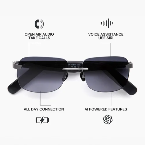 Vista 2 de Eddie Bauer - Anteojos inteligentes para hombres con Bluetooth, anteojos inteligentes con lentes polarizadas UV400, altavoces de oreja abierta