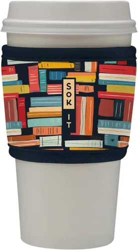 Vista 129 de Sok It HotSok Coffee & Tea - Funda de neopreno con aislamiento reutilizable (floral abstracto)