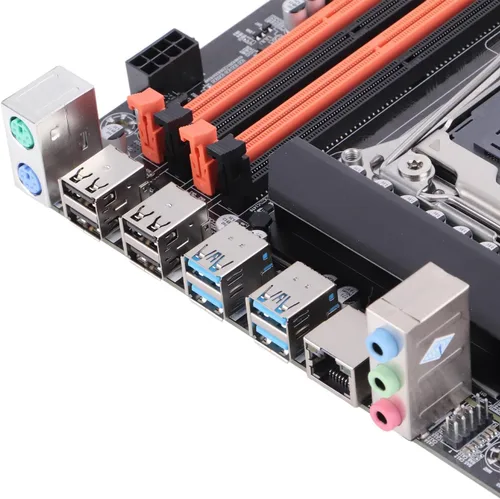 Vista 5 de Placa base de escritorio, DDR4 LGA2011 3 CPU para placa base X99, tarjeta de red Gigabit RTL8111H integrada, canal M.2 NVMEPCIE X4, SATA3.0 USB3.0