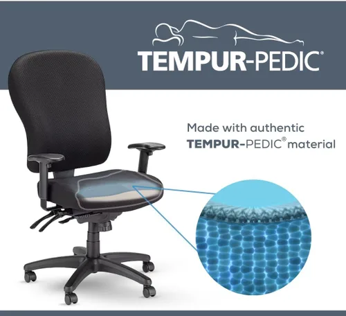 Vista 3 de Tempur-Pedic TP4000C Silla ergonómica giratoria de tela con material Tempur, capa de gel refrescante, color beige