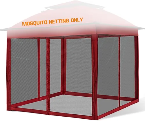 Vista 3 de COOS BAY Mosquitera de repuesto con cremalleras, panel de pared de malla para carpa de 10 x 10 pies, rosa