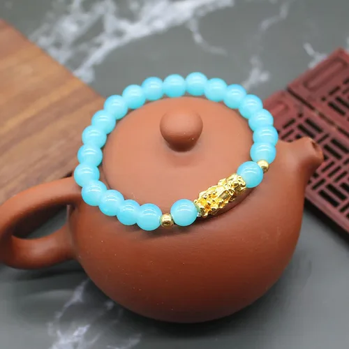 Vista 5 de ZMANYIJEW Paquete de 8 pulseras de Feng Shui Pixiu Fortune con cuentas de moda, coloridas para hombres y mujeres, pulseras de buena suerte, Sin