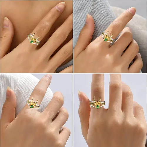 Vista 6 de Loki - Anillo de superhéroe para casco, para joyería unisex, regalos de Marvel, Halloween, cosplay, disfraces, regalos de joyería