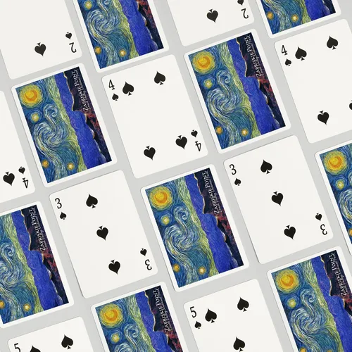 Vista 4 de Lantern Press Zabriskie Point, Death Valley National Park, California, Starry Night, 52 Playing Cards for Adults, Poker Size Card Deck