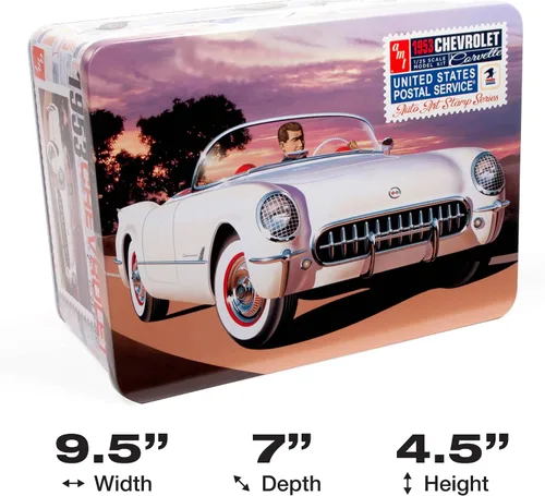 Vista 5 de AMT 1953 Chevy Corvette (USPS Stamp Series) Kit de modelo a escala 1:25, color de fábrica