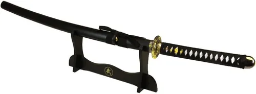 Vista 2 de Vulcan Gear Espada Katana Samurai japonesa clásica hecha a mano con vaina y soporte de madera de una sola espada, estilo elige tu mango (Tsuba)