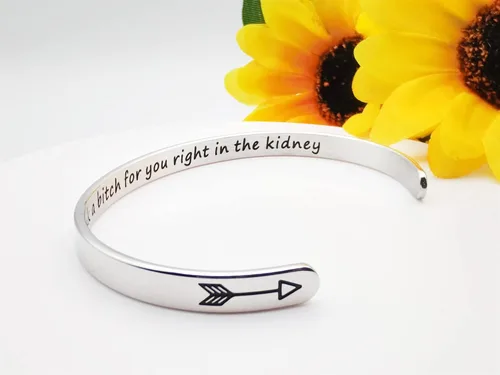 Vista 69 de Pulseras inspiradoras para mujer, joyería de acero inoxidable, con refranes, pulsera motivacional con mensaje oculto, pulseras grabadas para mejor