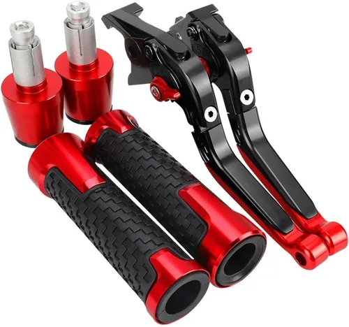 Vista 7 de Clutch For FZ8 FZ-8 2010-2018 Motorcycle Adjustable Folding Brake Clutch Levers Handgrip Handlebar Grips Ends Accessories Brake Handle(Black Black)