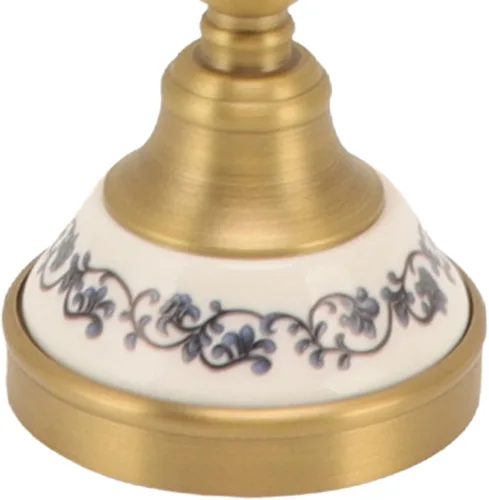 Vista 8 de Bath Towel Ring, Antique Brass Finish Wall Mounted Hand Towel Holder with Blue and White Porcelain Decal Hardware for Bathroom Kitchen