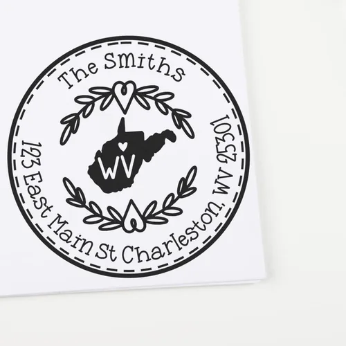 Vista 71 de Alabama State Wreath - Sello de sello de dirección personalizado para invitaciones de fiesta, tarjetas de vacaciones y decoración del hogar Sello