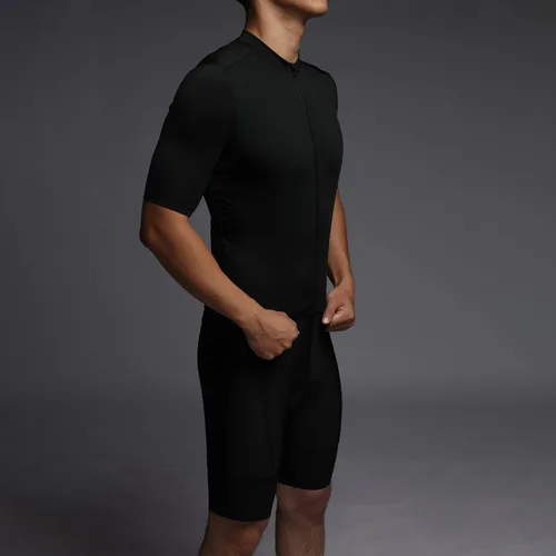 Vista 4 de Maillot de ciclismo para hombre, con bolsillo con cremallera, manga corta, ligera, Aero Race Fit, camiseta de ciclismo UPF 50+