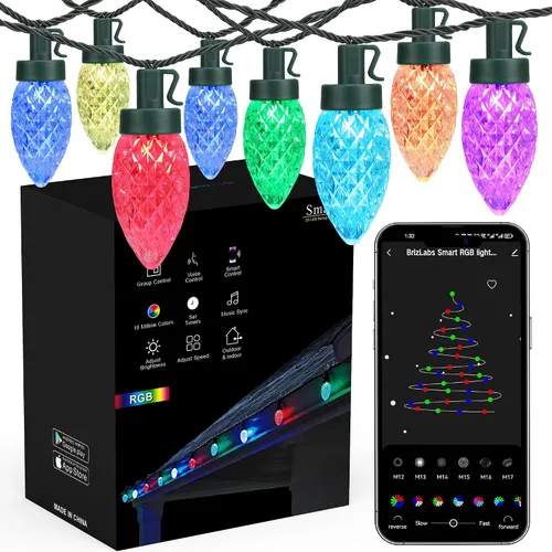 Vista 9 de Brizled - Luces de Navidad C9 para decoraciones navideñas al aire libre